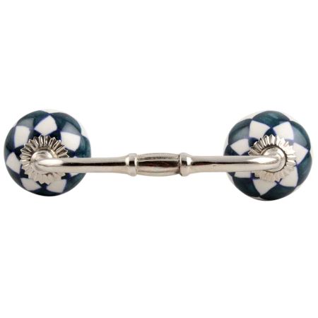 Dark Green Check Ceramic Bridge Handle